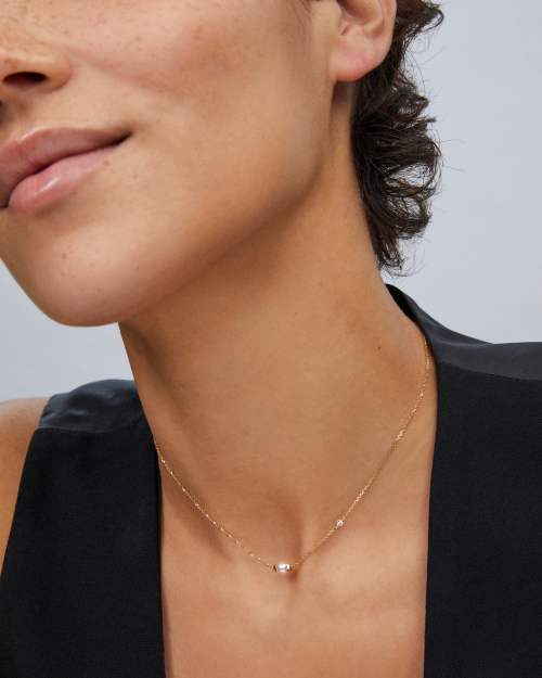 Cathleen 14k Gold Pendant Necklace Pearl